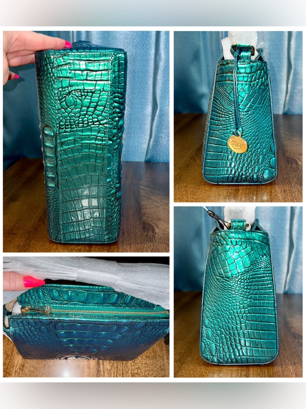 Brahmin NWT Hillary/Cordelia - Mystic Green - Glitzy - Metallic - Jeweltone - Picture 7 of 13
